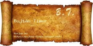 Bujtás Timur névjegykártya